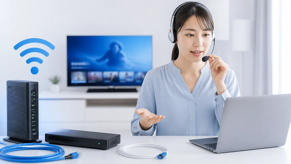 J:COMのネットが遅い状態が解消しないときの問い合わせ先と伝え方の解説画像