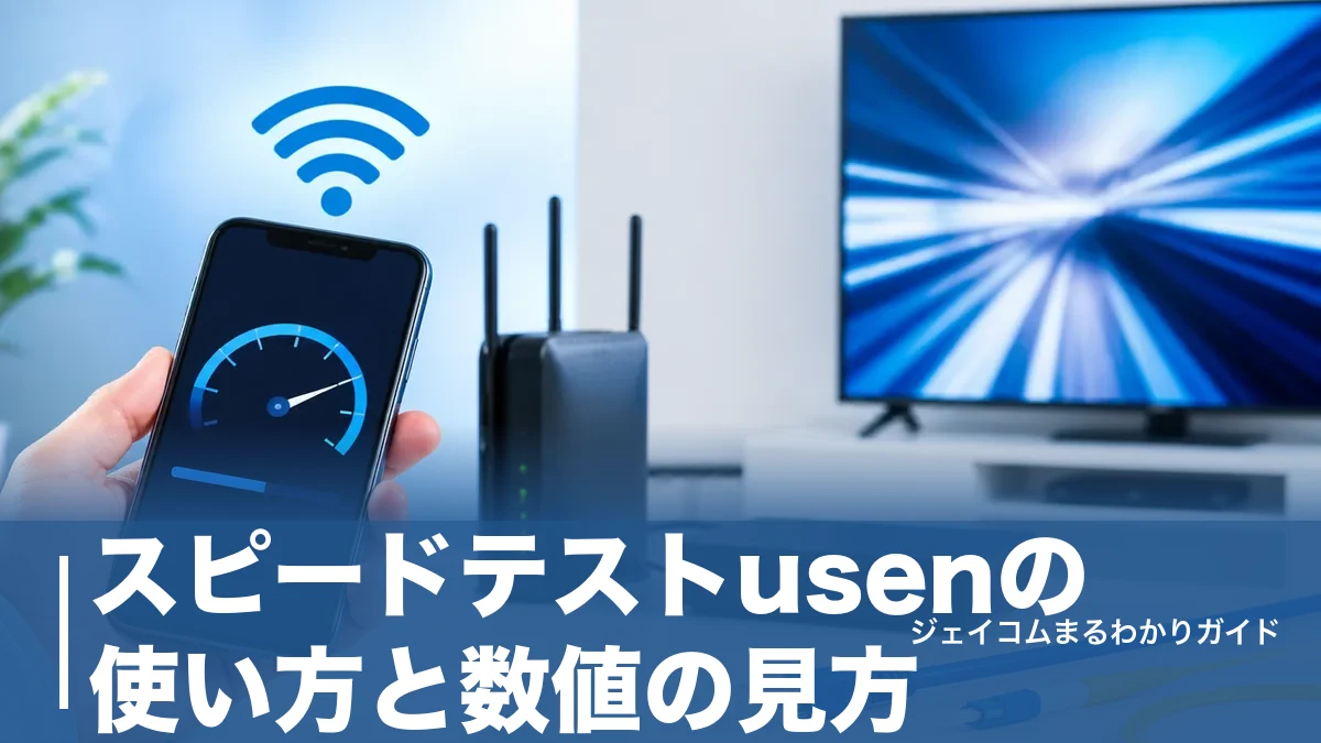 スピードテストusenの使い方と数値の見方｜正しく測る5つのコツとJ:COM回線で遅いときの対処法のアイキャッチ画像