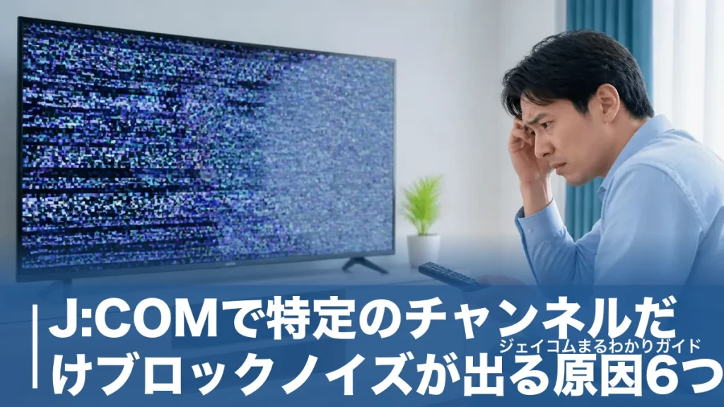 J:COMで特定のチャンネルだけブロックノイズが出る原因6つ｜自分で直せる対処法と確認手順のアイキャッチ画像
