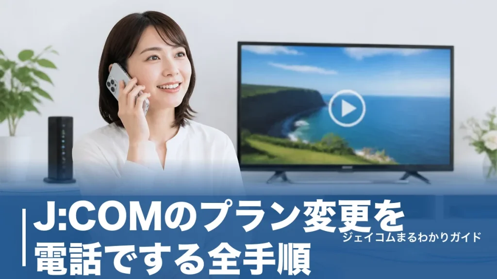 J:COMのプラン変更を電話でする全手順｜つながりやすい時間帯と手数料3,300円の注意点のアイキャッチ画像