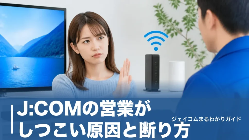 J:COMの営業がしつこい原因と断り方｜二度と来ない再勧誘停止の手続きと8日間ルールのアイキャッチ画像