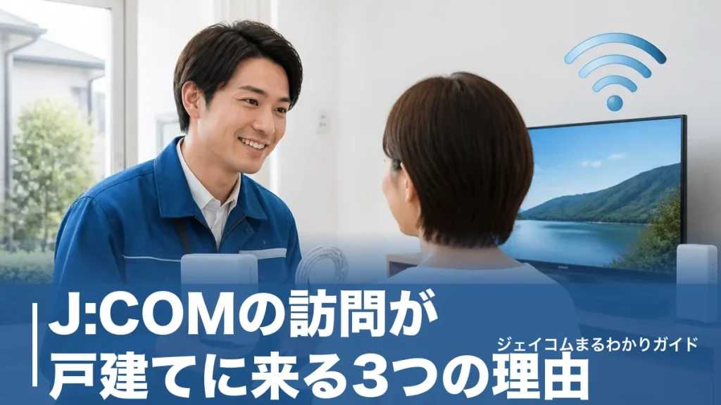 J:COMの訪問が戸建てに来る3つの理由｜点検・営業の見分け方と角の立たない断り方のアイキャッチ画像