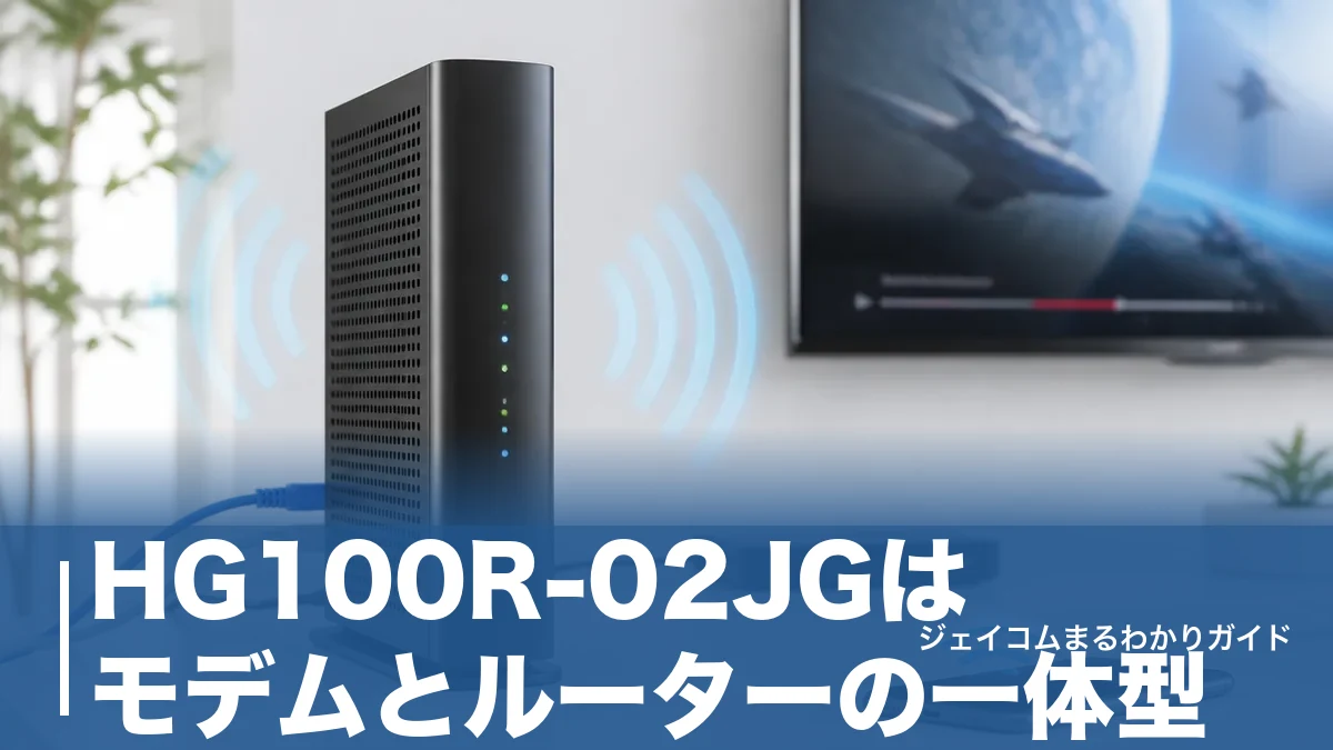 HG100R-02JGはモデムとルーターの一体型|設定手順と遅いときの改善策を全解説のアイキャッチ画像