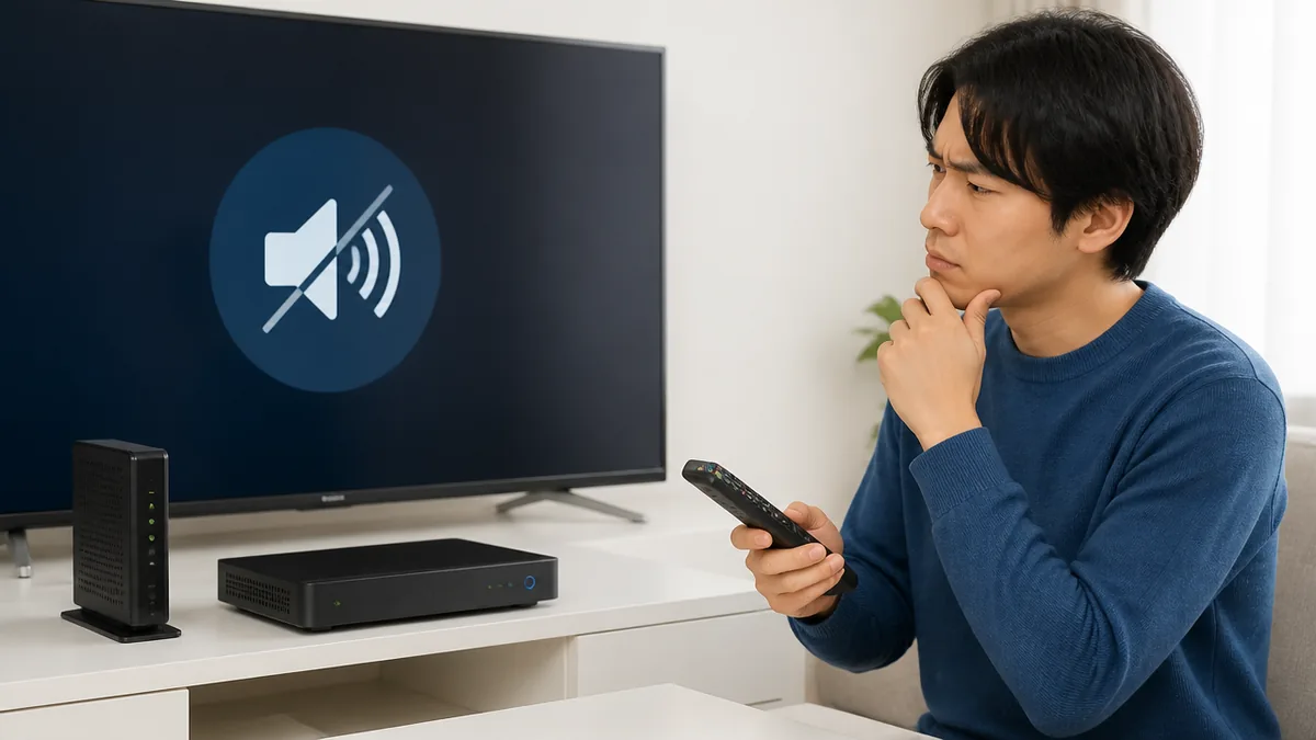 J:COMのテレビで音が出ないとき、最初に試したい応急処置の解説画像