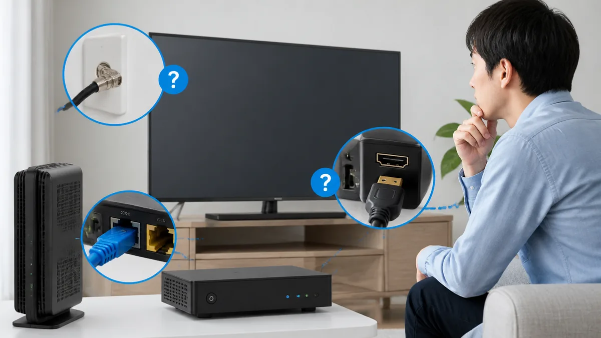 新しいテレビが映らないときに疑う3つの場所の解説画像