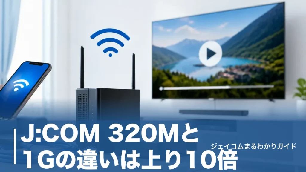 J:COM 320Mと1Gの違いは上り10倍｜コース変更すべき人と月額550円の損得のアイキャッチ画像