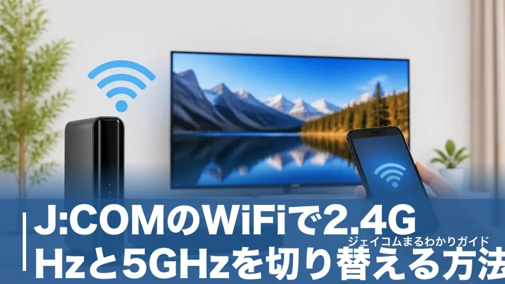 J:COMのWiFiで2.4GHzと5GHzを切り替える方法｜機種別の手順と使い分けのコツのアイキャッチ画像