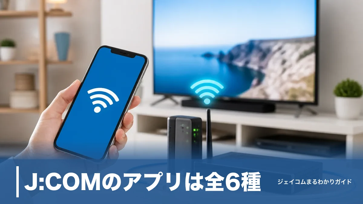 J:COMのアプリは全6種｜MY J:COM 1つで足りる機能と追加で入れるべきアプリの見分け方のアイキャッチ画像