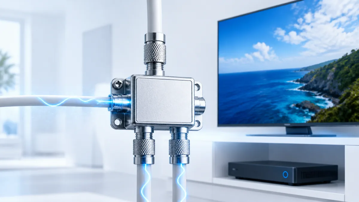 ケーブルテレビアンテナ分配器とは?1本の電波を複数のテレビに配る仕組みの解説画像