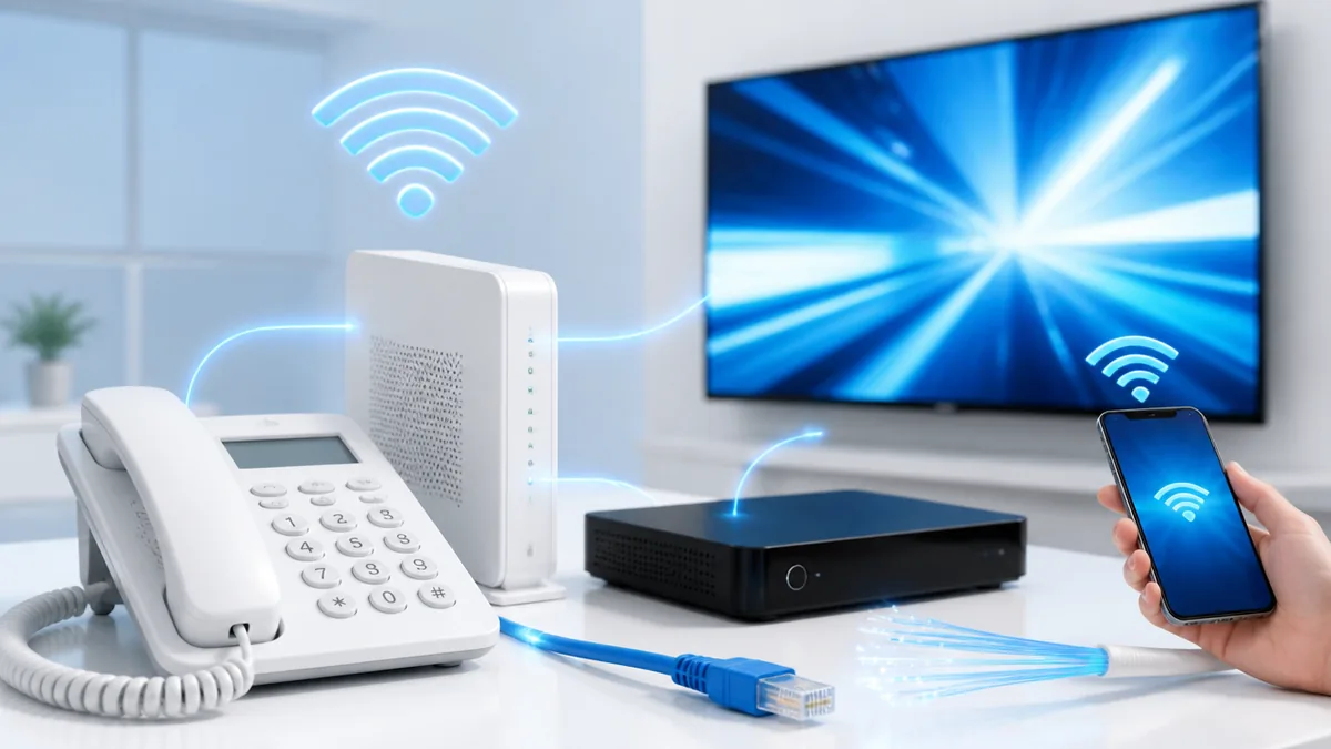 NTTの加入電話やひかり電話と並べると、どのくらいの位置なのかの解説画像
