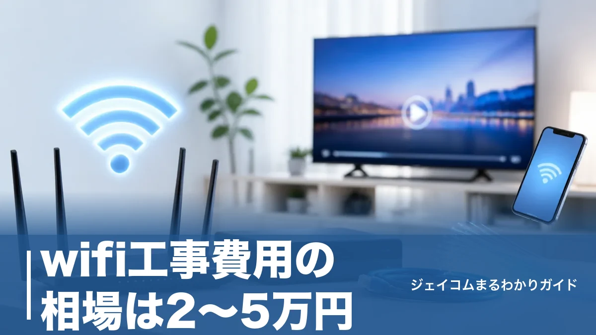 wifi工事費用の相場は2～5万円｜実質0円になる仕組みと工事不要で済ませる方法のアイキャッチ画像