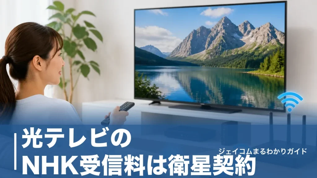 光テレビのNHK受信料は衛星契約｜アンテナなしでも払う理由と年2,160円下げる方法のアイキャッチ画像
